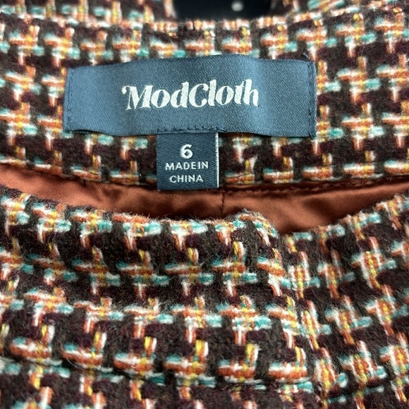 Modcloth informed ensemble houndstooth wide leg pants size 6 - Picture 7 of 8